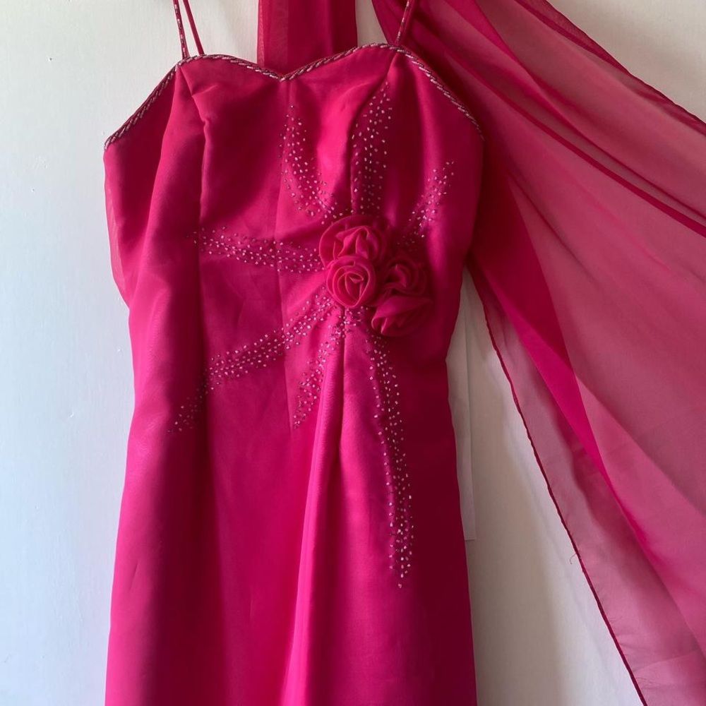 Fuschia-Pink Full Length Dress